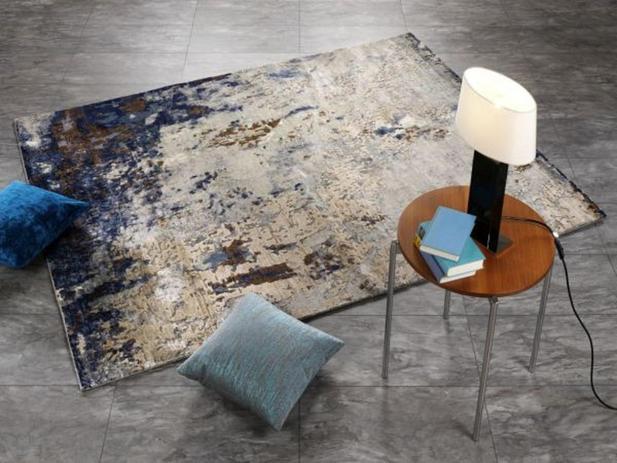 ORIENTTEPPICH 90/160 cm Paladium Rock Blau, Braun  - Blau/Braun, Design, Textil (90/160cm) - Cazaris