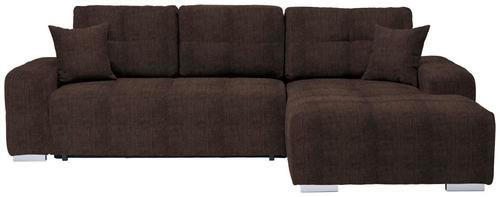 ECKSOFA in Webstoff Dunkelbraun  - Dunkelbraun/Silberfarben, Design, Kunststoff/Textil (280/194cm) - Carryhome