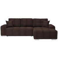 ECKSOFA Dunkelbraun Webstoff  - Dunkelbraun/Silberfarben, Design, Kunststoff/Textil (280/194cm) - Carryhome