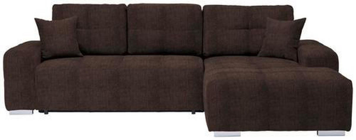 ECKSOFA Dunkelbraun Webstoff  - Dunkelbraun/Silberfarben, Design, Kunststoff/Textil (280/194cm) - Carryhome