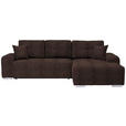 ECKSOFA in Webstoff Dunkelbraun  - Dunkelbraun/Silberfarben, Design, Kunststoff/Textil (280/194cm) - Carryhome