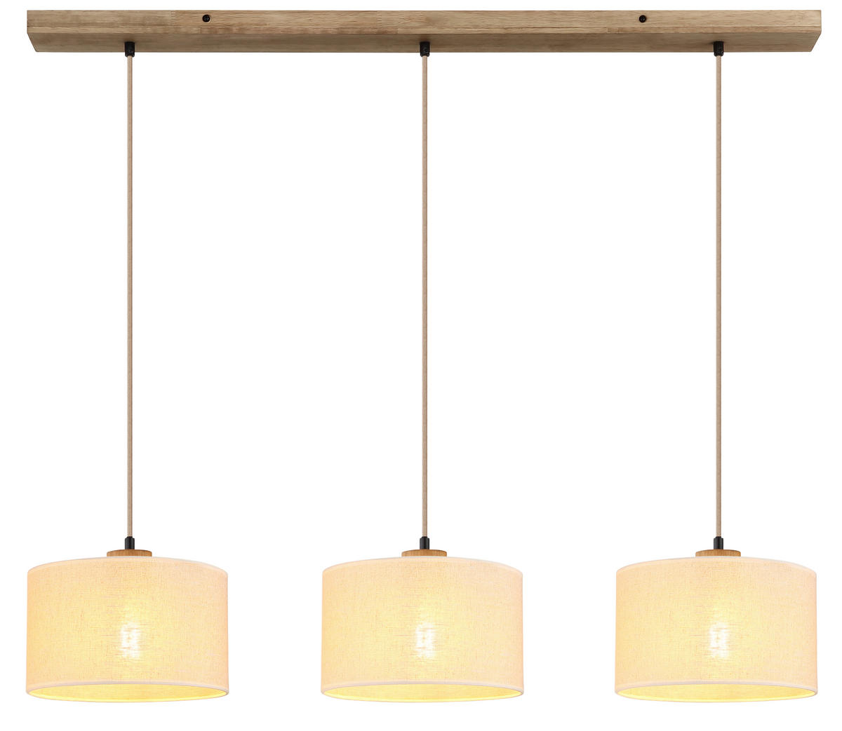 HÄNGELEUCHTE Jule 100/25 cm  - Beige/Braun, Design, Holz/Kunststoff (100/25cm) - Globo