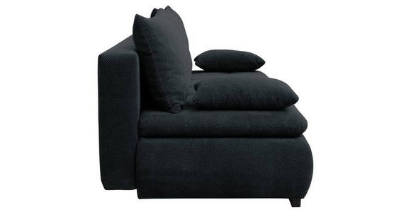 SCHLAFSOFA Webstoff, Plüsch Schwarz - Schwarz, KONVENTIONELL, Textil (203/72-96/98cm) - Novel