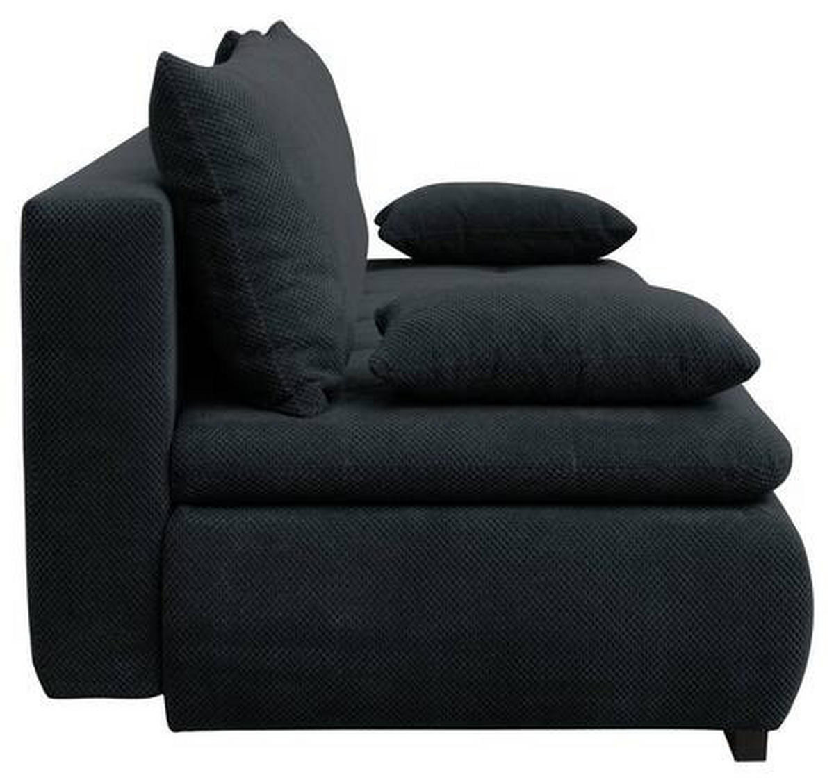 SCHLAFSOFA in Webstoff, Plüsch Schwarz  - Schwarz, Konventionell, Textil (203/72-96/98cm) - Novel