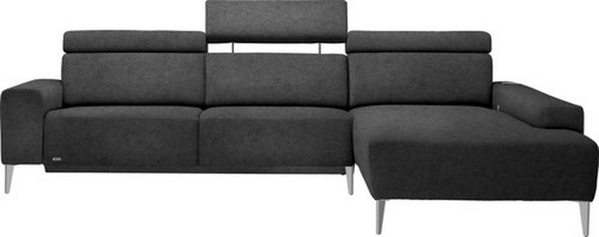 ECKSOFA Anthrazit Chenille  - Anthrazit/Alufarben, Design, Textil (288/205cm) - Sedda