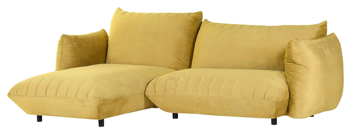 HÖRNSOFFA i plysch gul  - svart/gul, Klassisk, textil/plast (170/270cm) - MID.YOU