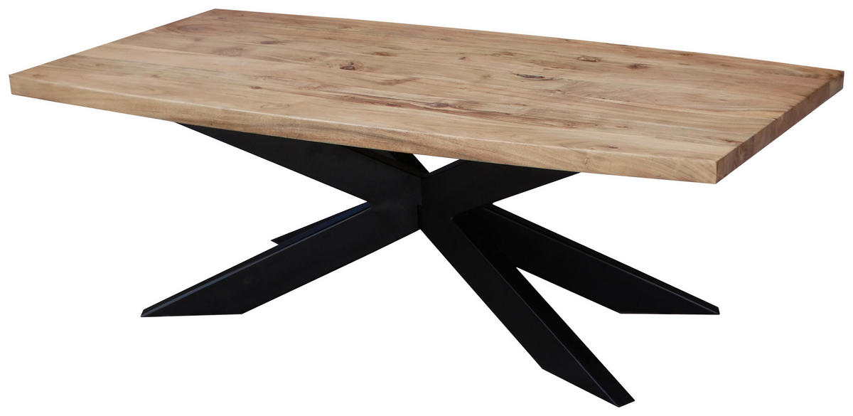 KONFERENČNÍ STOLEK, černá, barvy akácie, dřevo, kov, 130/70/45 cm - černá/barvy akácie, Design, kov/dřevo (130/70/45cm) - Novel