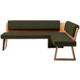 ECKBANK 215/165 cm  in Grün, Wildeiche  - Wildeiche/Schwarz, Design, Holz/Textil (215/165cm) - Venda