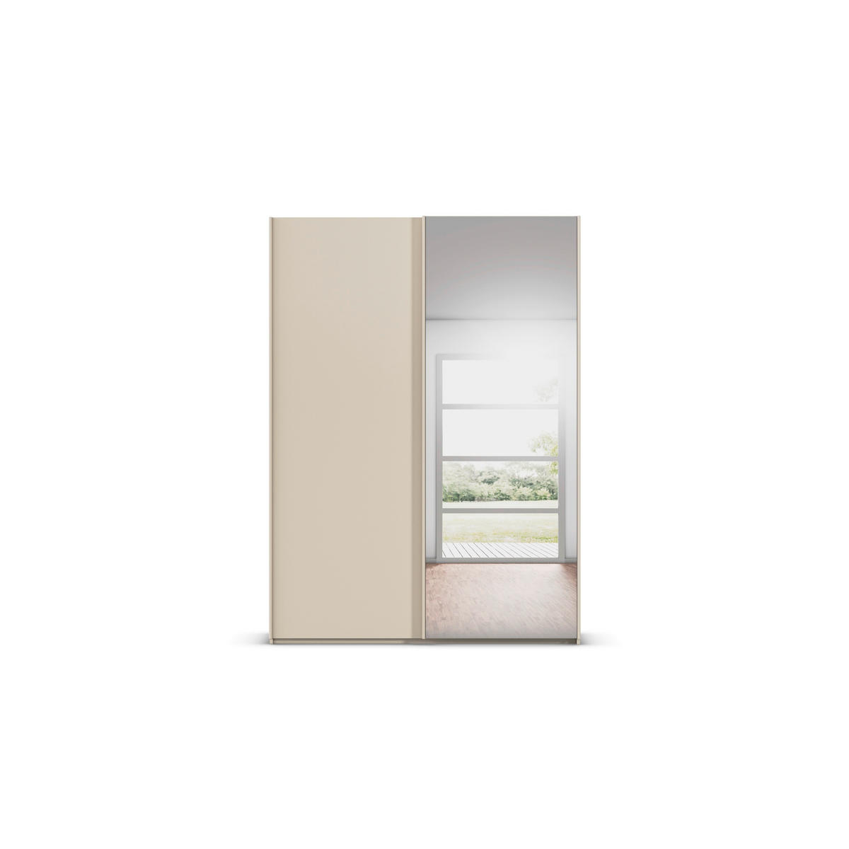 SCHWEBETÜRENSCHRANK 162/223/69 cm,  in Champagner, 2 Tür(en)  - Champagner, Basics, Glas/Holzwerkstoff (162/223/69cm) - Rauch Möbel