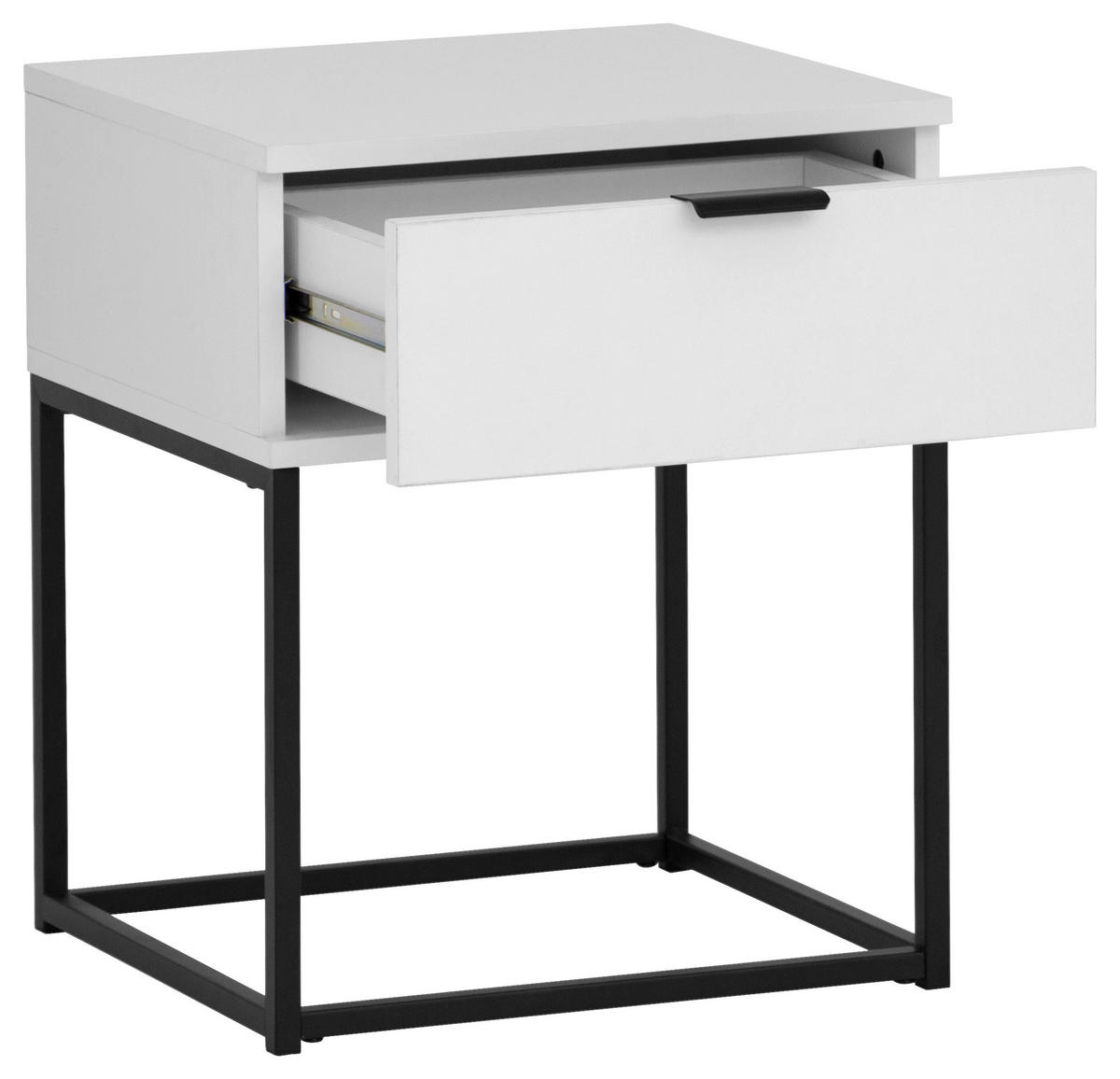 NACHTSCHRANK 42,5/52/38,5 cm  - Schwarz/Weiß, KONVENTIONELL, Holzwerkstoff/Metall (42,5/52/38,5cm) - Boxxx