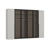 DREHTÜRENSCHRANK 301/223/60 cm,  in Champagner, 6 Tür(en)  - Champagner/Schwarz, Design, Glas/Holzwerkstoff (301/223/60cm) - Novel