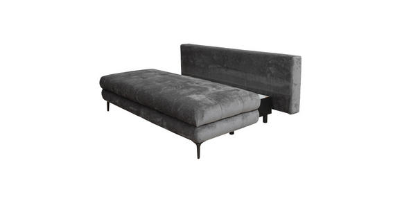 SCHLAFSOFA  mit Liegefunktion, Schlafen auf Sitzhöhe, Rücken echt Chenille Graphitfarben  - Schwarz/Graphitfarben, KONVENTIONELL, Textil/Metall (203/94/96cm) - Carryhome