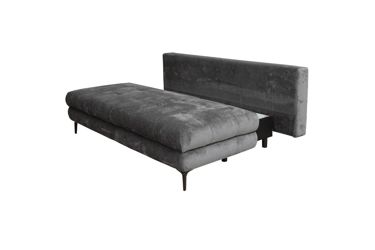 SCHLAFSOFA Chenille Graphitfarben  - Schwarz/Graphitfarben, KONVENTIONELL, Textil/Metall (203/94/96cm) - Carryhome
