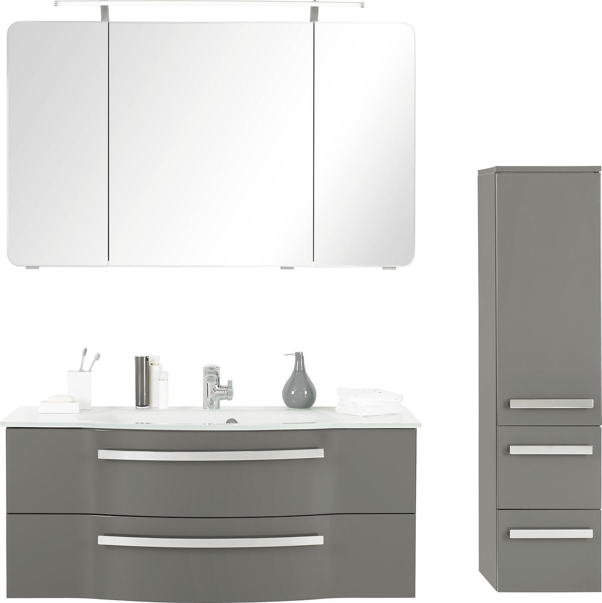 KUPAONICA  siva  - siva, Design, staklo/drvni materijal (120cm) - Sadena