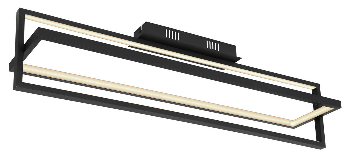 STROPNÍ LED SVÍTIDLO, 82/18/21.5 cm - černá/opál, Trend, kov/plast (82/18/21.5cm) - Globo