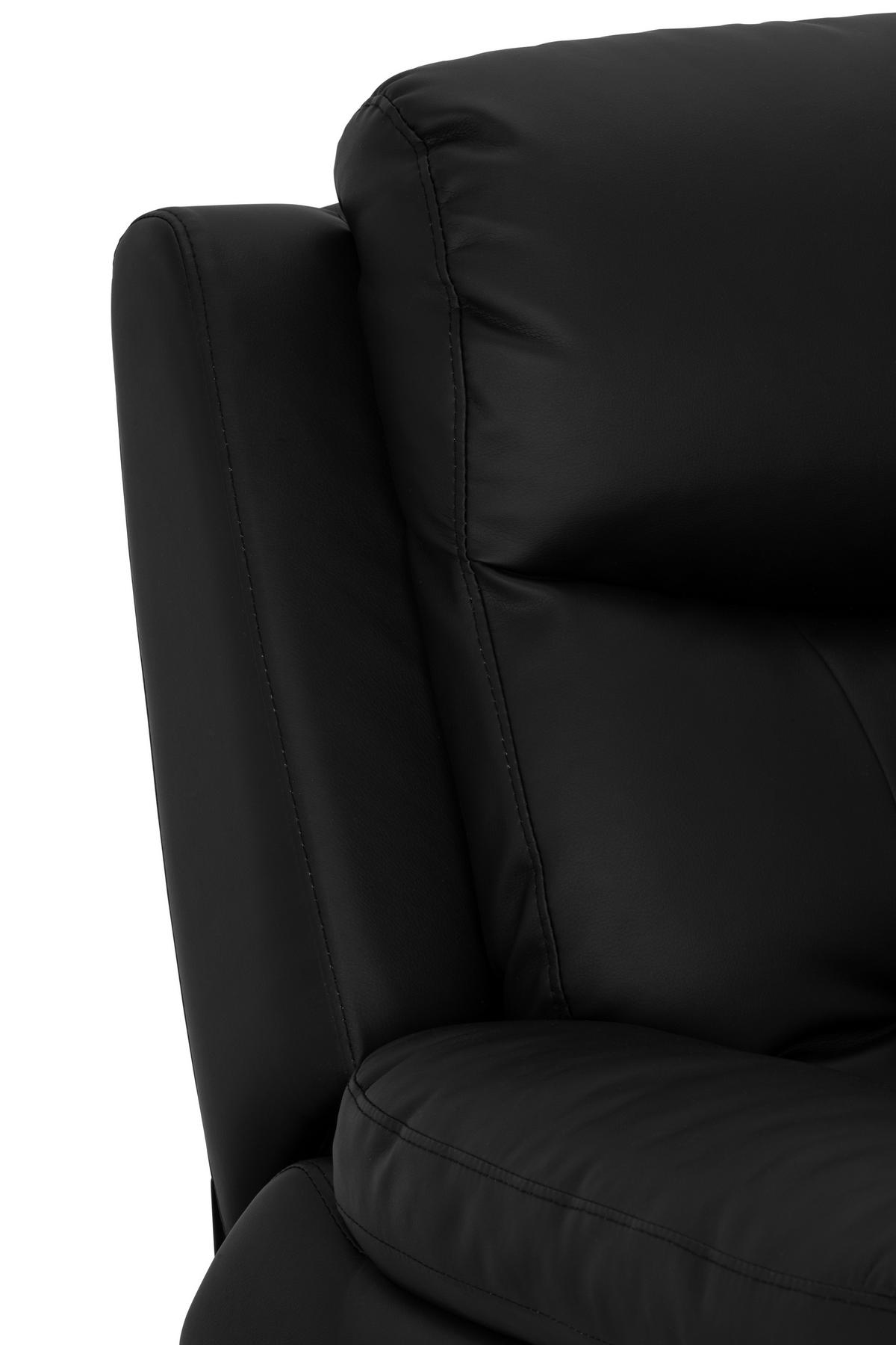 RELAXSESSEL Lederlook    - Schwarz, KONVENTIONELL, Textil/Metall (90/102/76/101/163cm) - Livetastic