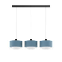 FÜGGŐLÁMPA 30/20/130 cm  - kék/fehér, Basics, műanyag/textil (30/20/130cm)