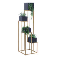 STALAK ZA CVIJEĆE crna, zlatne boje  drvo, metal  - zlatne boje/crna, Trend, drvo/metal (42,5/42,5/150cm) - Landscape