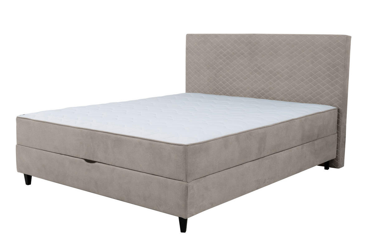 BOXBETT 120/200 cm  in Taupe  - Taupe/Schwarz, KONVENTIONELL, Kunststoff/Textil (120/200cm) - Carryhome
