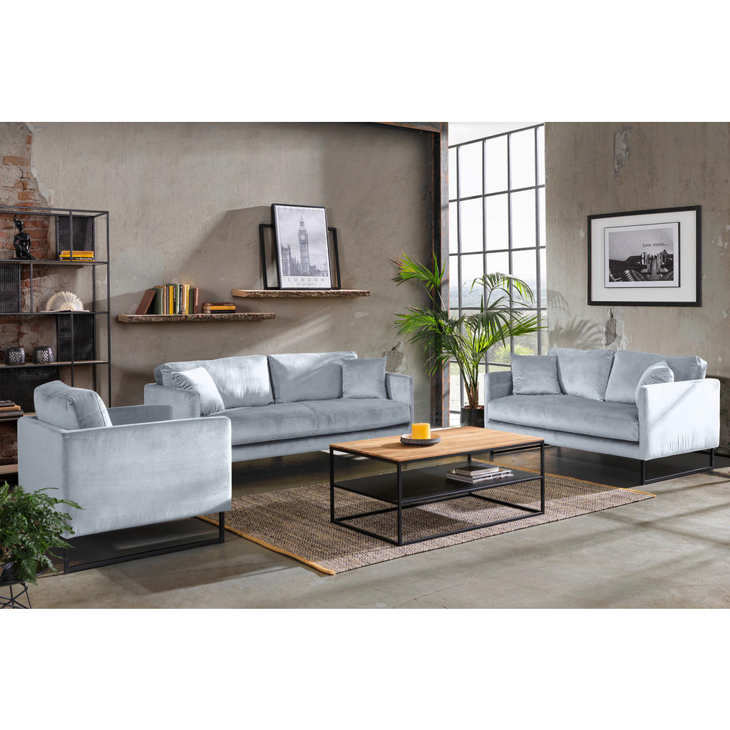 Thumbnail - Carryhome 2-Sitzer-Sofa, Grau, Silber, Textil, Füllung: Silikon,Silikon, 150x78x84 cm, Made in EU, Typenauswahl, Stoffau...
