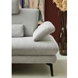 ECKSOFA in Chenille, Flachgewebe Silberfarben  284/180 cm  - Silberfarben/Schwarz, Design, Textil/Metall (284/180cm) - Dieter Knoll