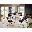 ECKBANK 223/163 cm Lederlook Eichefarben, Braun, Schwarz Eiche massiv Metall   - Eichefarben/Schwarz, Design, Holz/Textil (223/163cm) - Voleo