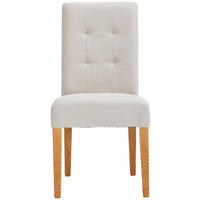 STUHL Samt Eichefarben, Beige Eiche massiv  - Eichefarben/Beige, LIFESTYLE, Holz/Textil (42/95/57cm) - Carryhome