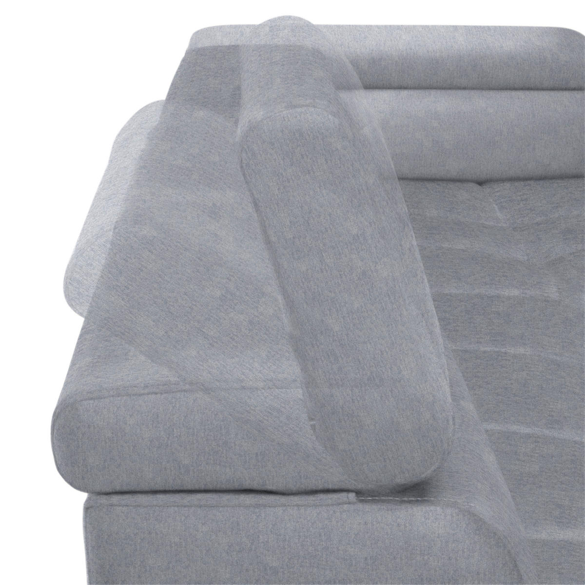 ECKSOFA in Samt, Webstoff Hellgrau  - Hellgrau/Schwarz, Design, Textil/Metall (270/177cm) - Welnova