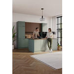 EINBAUKÜCHE   - Eiche Bianco/Grün, Design, Holzwerkstoff - Novel