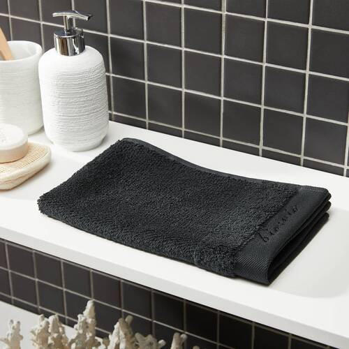 GÄSTETUCH BONITA Schwarz 4-teilig 30/50 cm  - Schwarz, Natur, Textil (30/50cm) - Bio:Vio