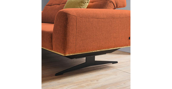 3-SITZER-SOFA Struktur Orange  - Schwarz/Orange, Design, Textil/Metall (205/76-97/102cm) - Novel