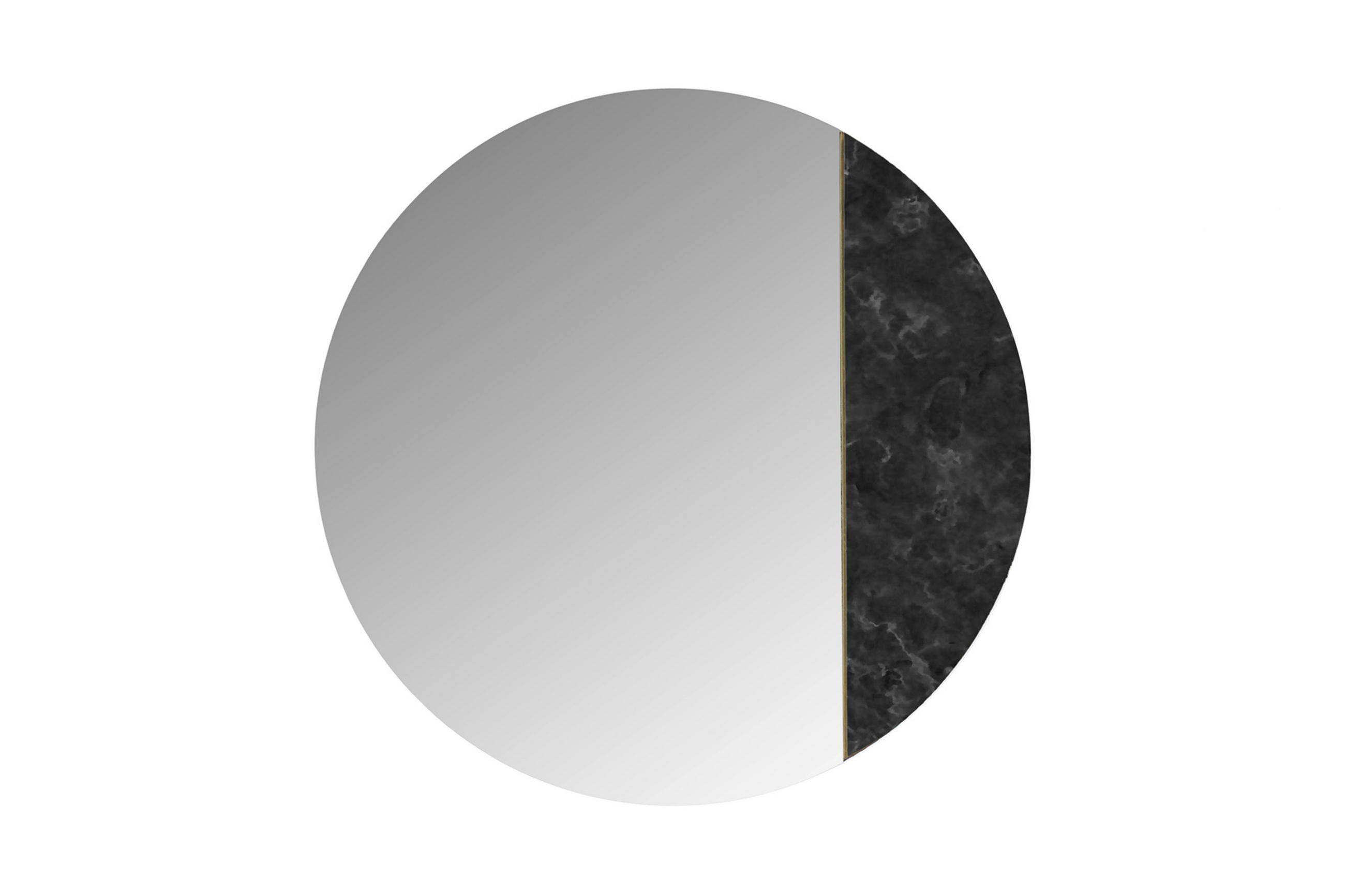 WANDSPIEGEL 3/70/70 cm  - Schwarz, Basics, Glas/Stein (3/70/70cm) - Kayoom