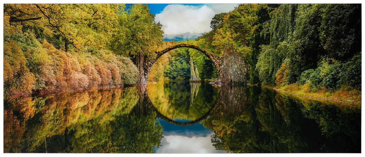 GLASBILD Landschaft & Natur 125/50 cm  - Grün, Basics, Glas (125/50cm) - Monee