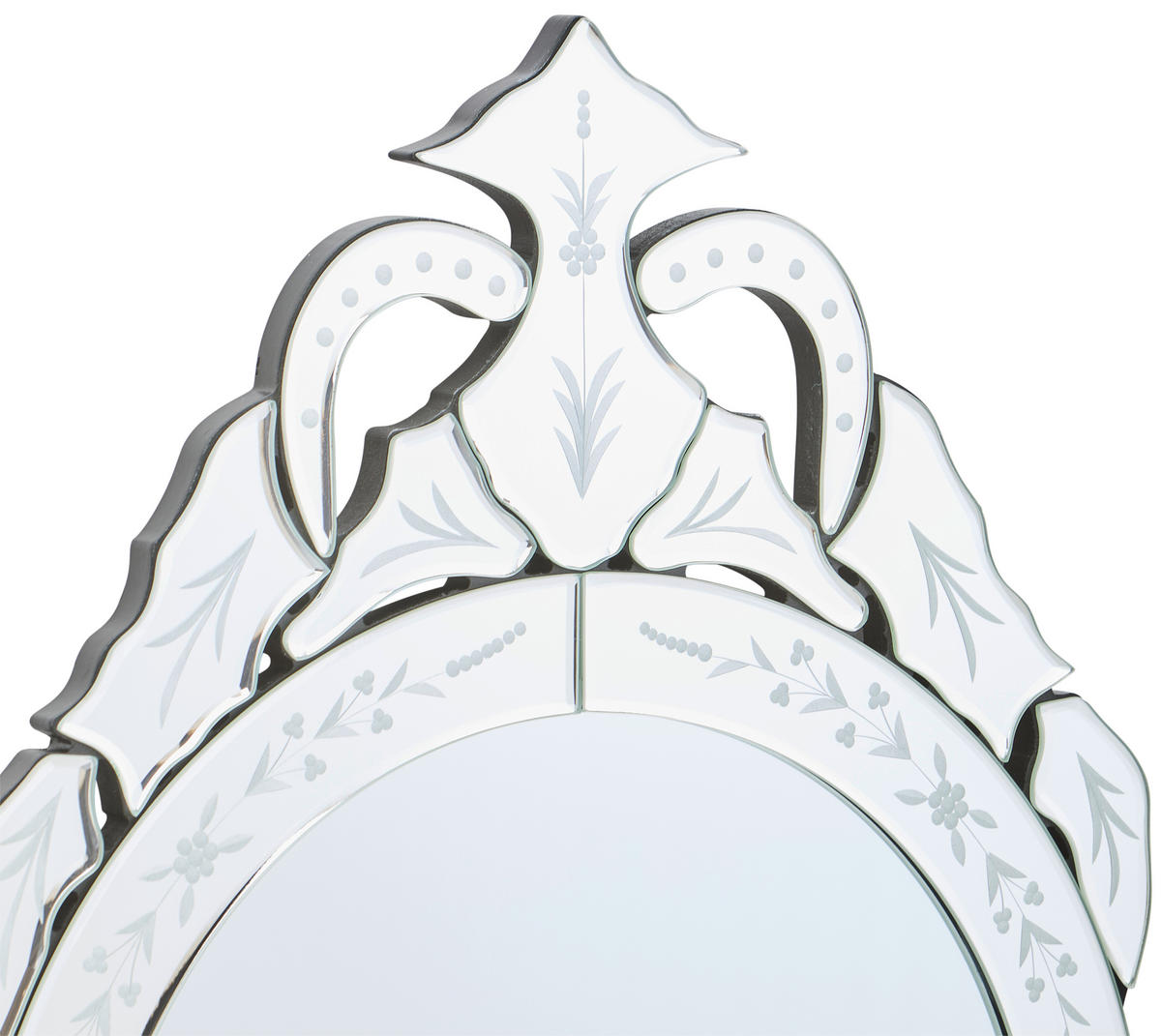 WANDSPIEGEL 40/55.5/1,3 cm    in oval  - Klar, Design, Glas/Holzwerkstoff (40/55.5/1,3cm) - MID.YOU