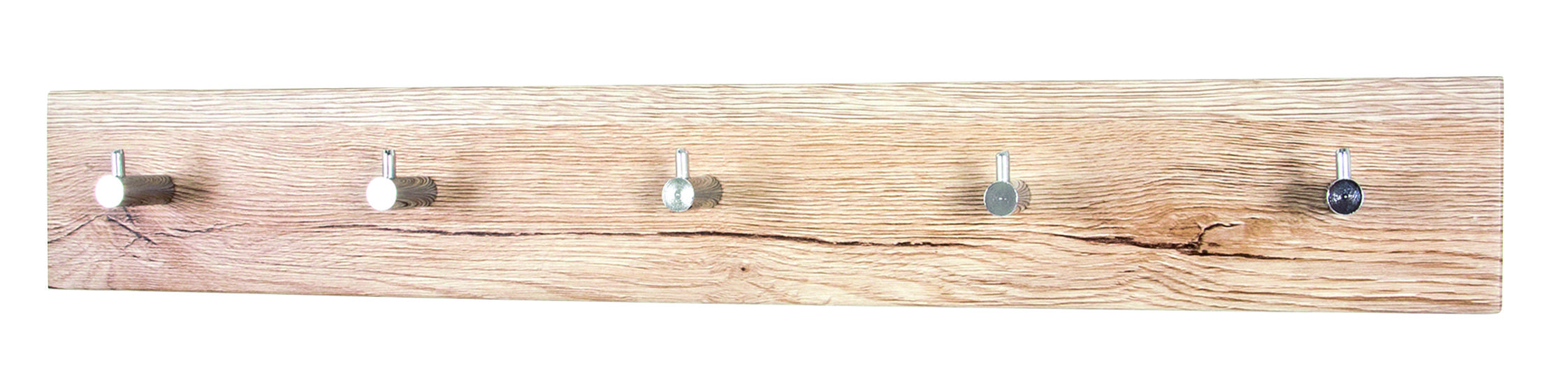 DAŠČICA ZA ODLAGANJE KAPUTA  boja hrasta, boja hroma  metal, pločasti materijal  - boja hroma/boja hrasta, Dizajnerski, metal/pločasti materijal (57/8/5cm)