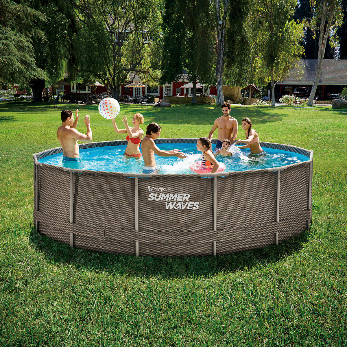 POOL PGP2Q01542D 457/106 cm  - Braun, KONVENTIONELL, Kunststoff (457/106cm)