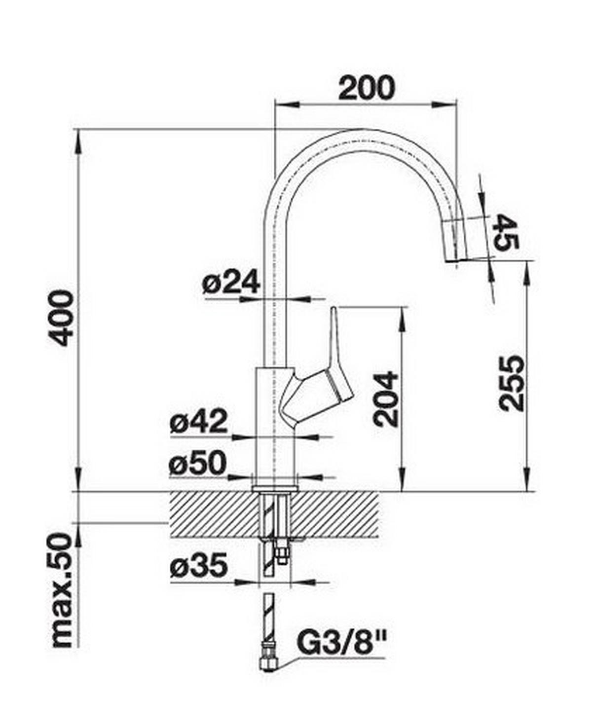 KÜCHENARMATUR 520766  - Chromfarben, Basics, Metall (11,1/40/23,7cm) - Blanco