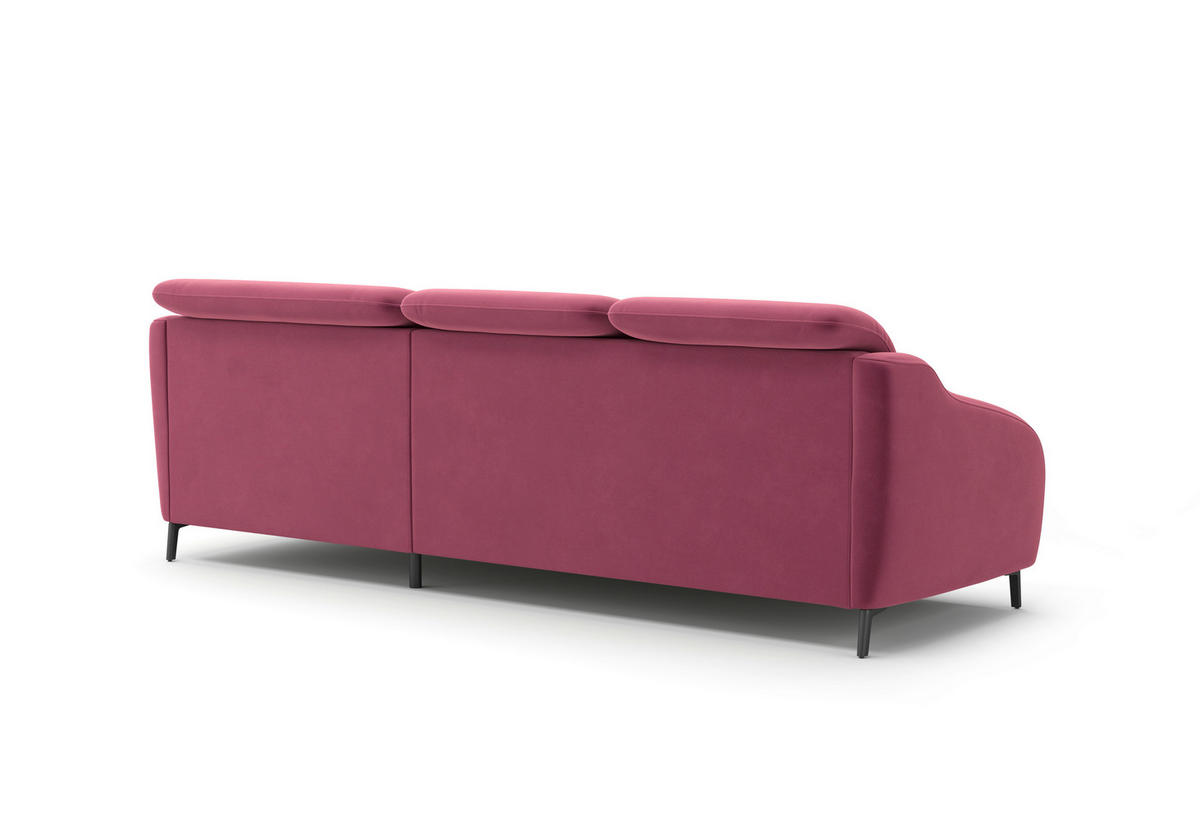 ECKSOFA in Samt Aubergine  271/191 cm  - Aubergine/Schwarz, MODERN, Textil/Metall (271/191cm) - Sit & More