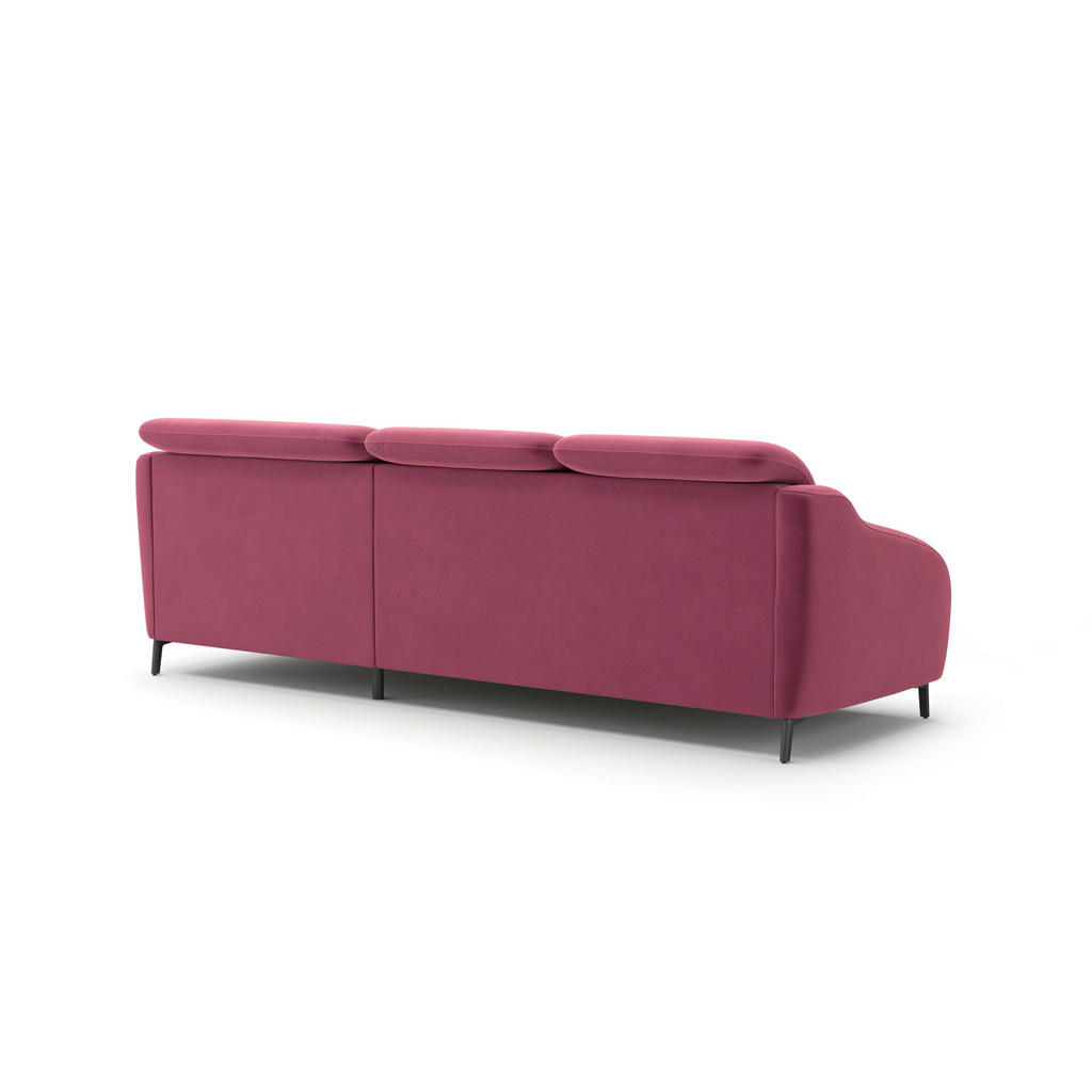 Thumbnail - Sit & More Ecksofa Blues V, Aubergine, Textil, 4,5-Sitzer, Ottomane rechts, L-Form, 271x191 cm, Goldenes M, Oeko-Tex® St...