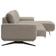 ECKSOFA in Webstoff Beige  - Beige/Schwarz, Design, Textil/Metall (320/172cm) - Valnatura