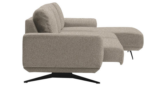 ECKSOFA in Webstoff Beige  - Beige/Schwarz, Design, Textil/Metall (320/172cm) - Valnatura