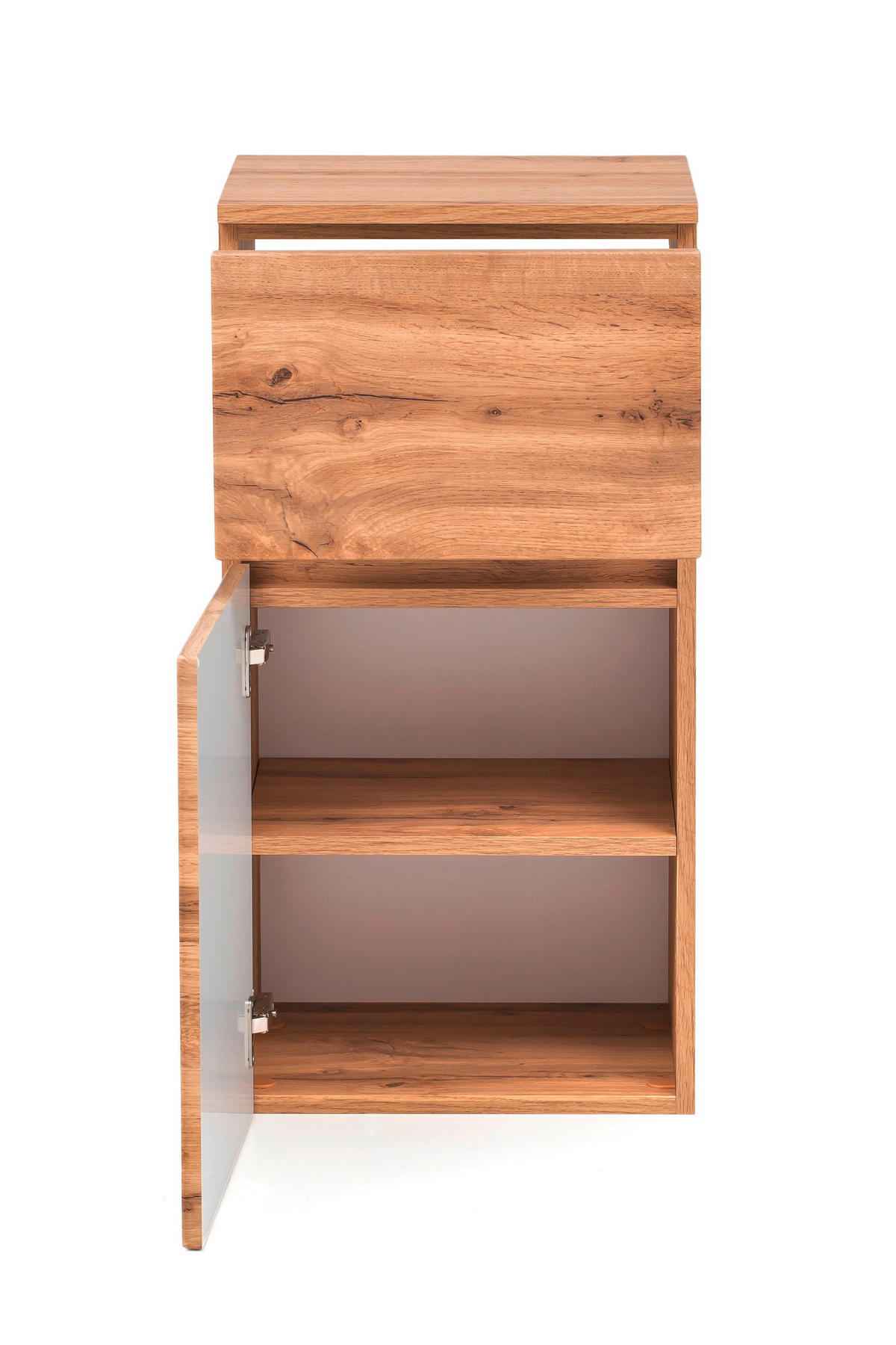 UNTERSCHRANK 40/79/35 cm   - Eiche Wotan/Silberfarben, Natur, Holzwerkstoff/Kunststoff (40/79/35cm) - Xora