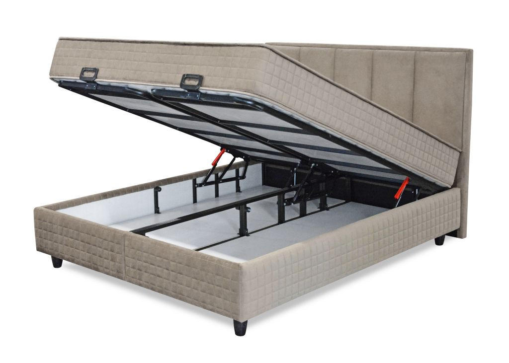 BOX KREVET     svetlobraon  - svetlobraon/crna, Moderno, metal/tekstil (160/200cm) - Hom`in