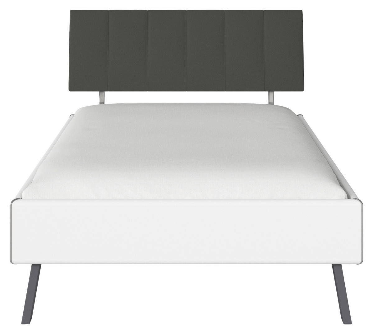 BETT 120/200 cm  in Weiß  - Weiß/Grau, Design, Textil/Metall (120/200cm) - Carryhome