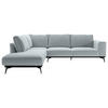 ECKSOFA Hellgrau beflockt  - Hellgrau/Schwarz, Design, Holz/Textil (200/293cm) - MID.YOU