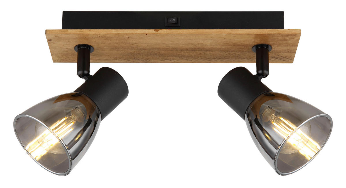 SPOTLIGHT 25/7/15,5 cm   - svart/mörkbrun, Natur, metall/trä (25/7/15,5cm) - Globo