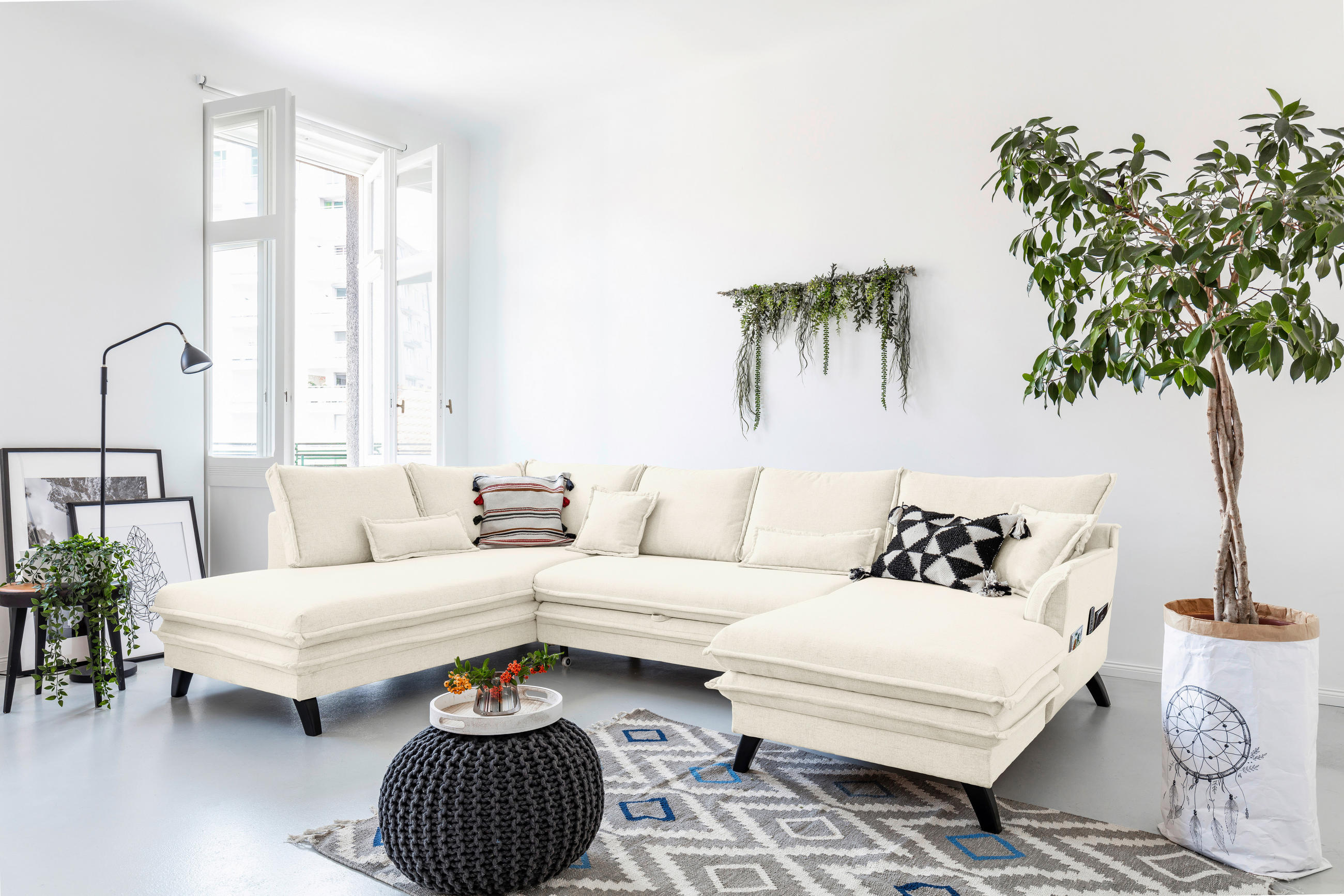 P & B SEDACÍ SOUPRAVA, textil, béžová