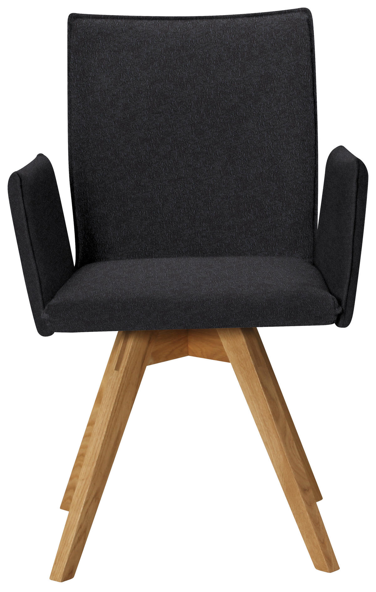 ARMLEHNSTUHL  in Lederlook  - Eichefarben/Schwarz, Konventionell, Holz/Textil (60/91/61cm) - Moderano