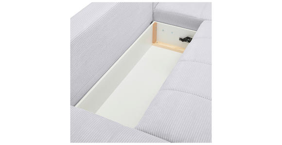 WOHNLANDSCHAFT  in Cord Hellgrau  - Chromfarben/Hellgrau, KONVENTIONELL, Kunststoff/Textil (180/376/180cm) - Carryhome