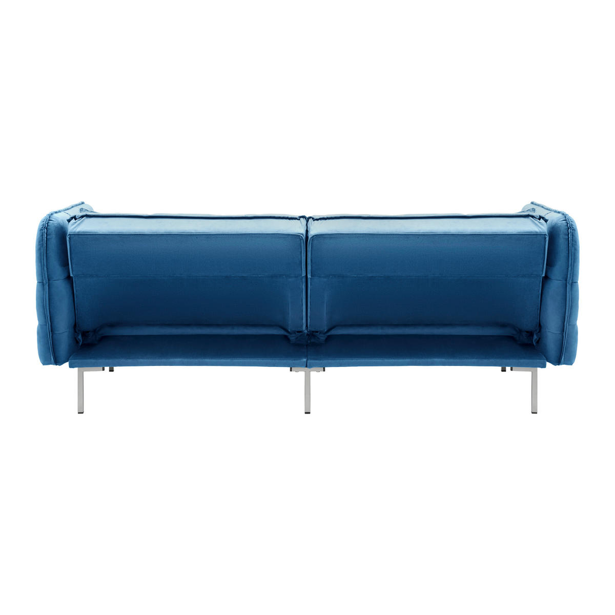 SCHLAFSOFA  in Samt Blau  - Blau/Silberfarben, MODERN, Holz/Textil (208/76,5/79cm) - Bessagi Home